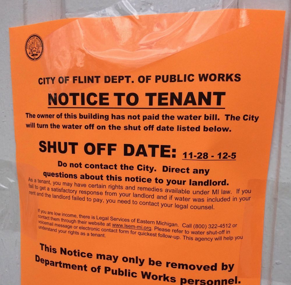 City Representatives Post Shut Off Notices at Commercial Properties in